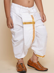 Boys Solid White Colour Cotton Dhoti Pant