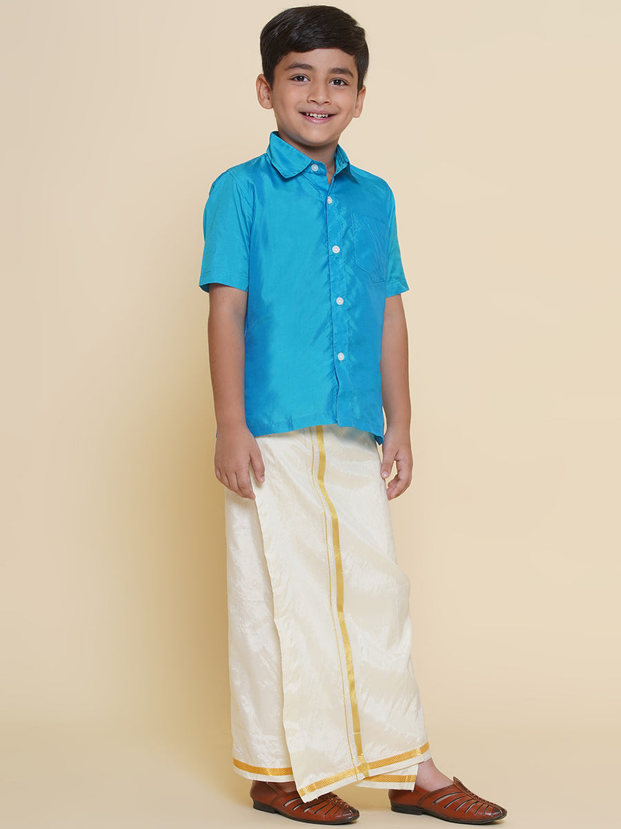 Boys Shirt With Readymade Dhoti