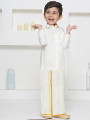 Sethukrishna Boys Pure Silk Shirt with Dhoti