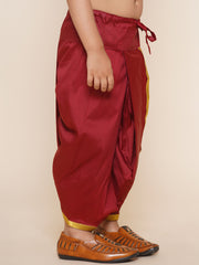 Boys Maroon Colour Gold Border Dhotipant