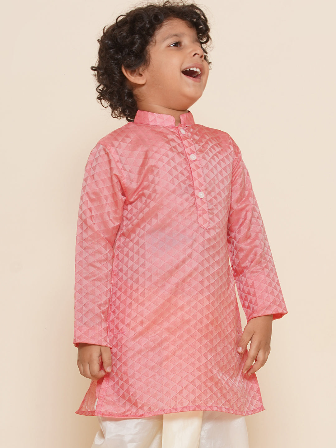 Boys Red Colour Art Silk Kurta