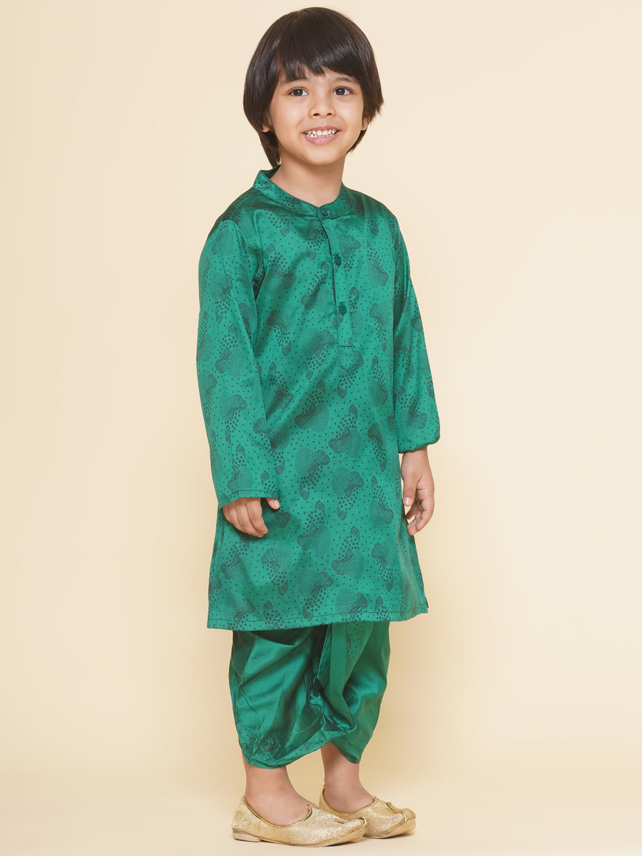Boys Leaf Design Printed Kurta