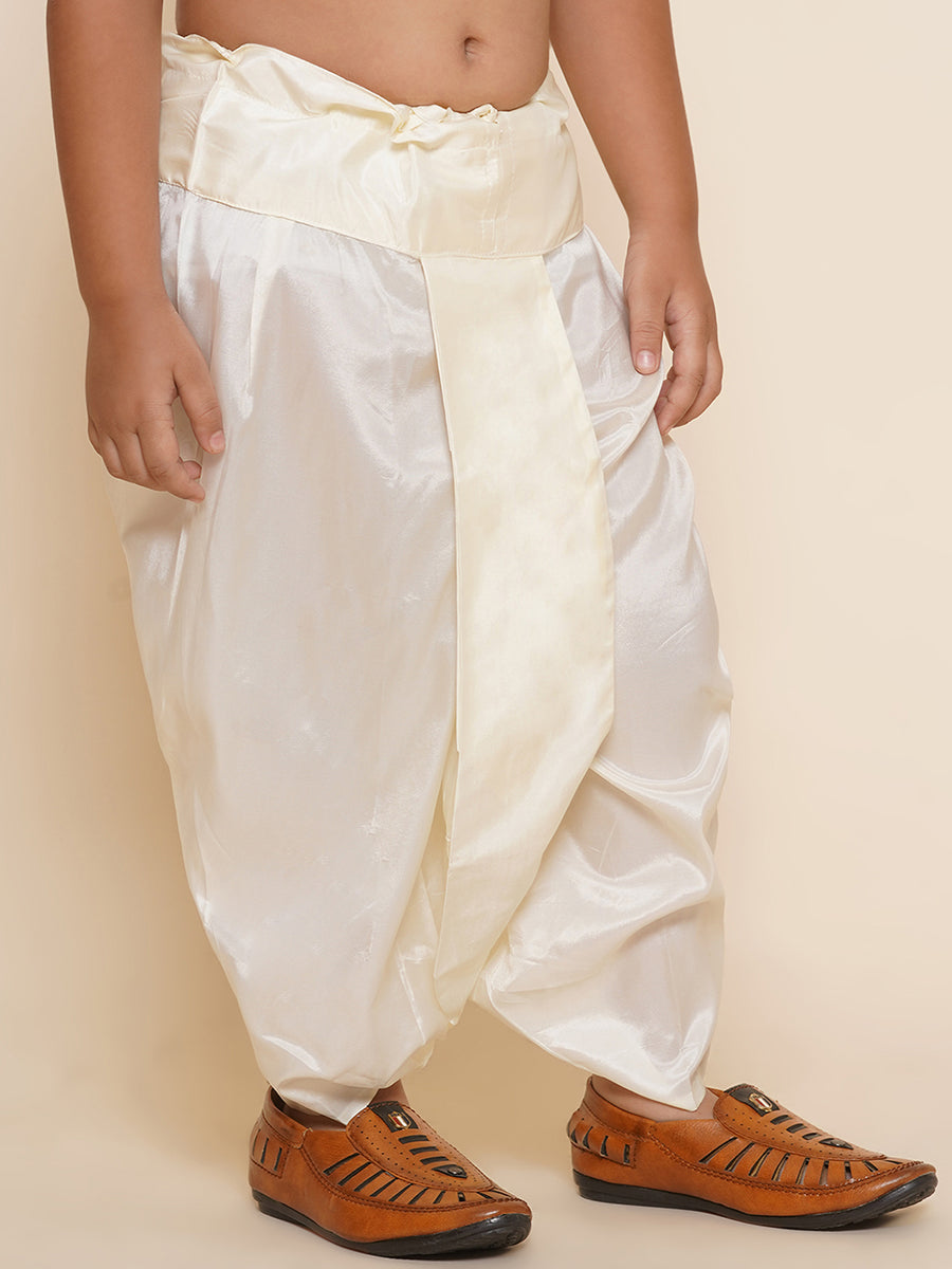 Boys Cream Colour Readymade Dhotipant