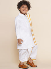 Sethukrishna Boys Kurta and Dhotipant with Angavastram