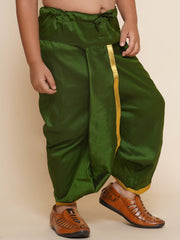 Boys Olive Colour Gold Border Dhotipant