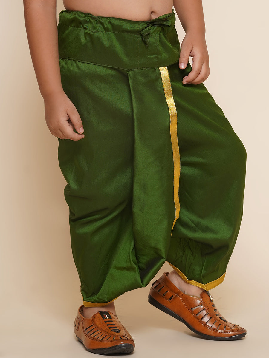 Boys Olive Colour Gold Border Dhotipant