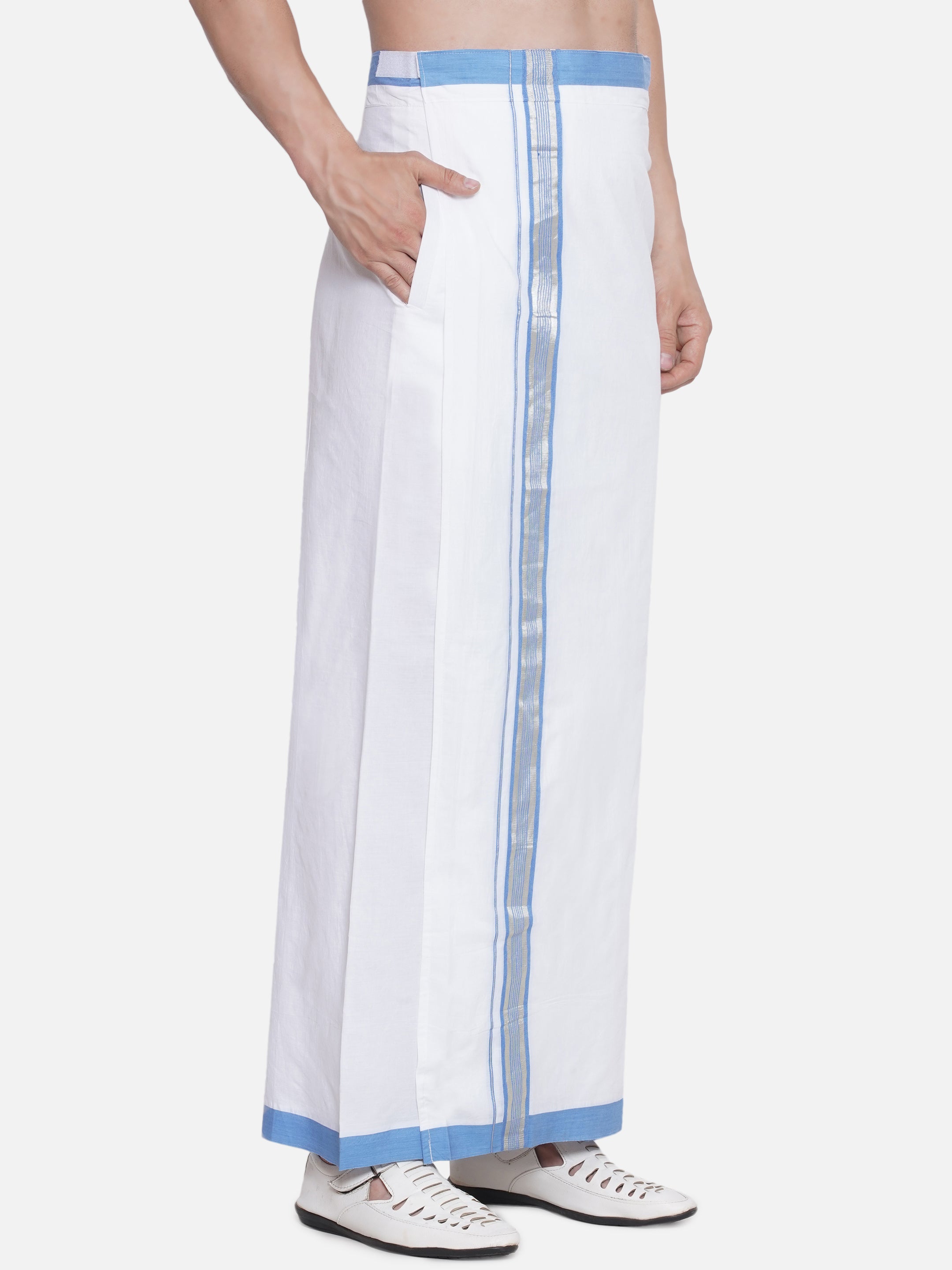 Men Kerala Cotton Readymade Pocket Dhoti