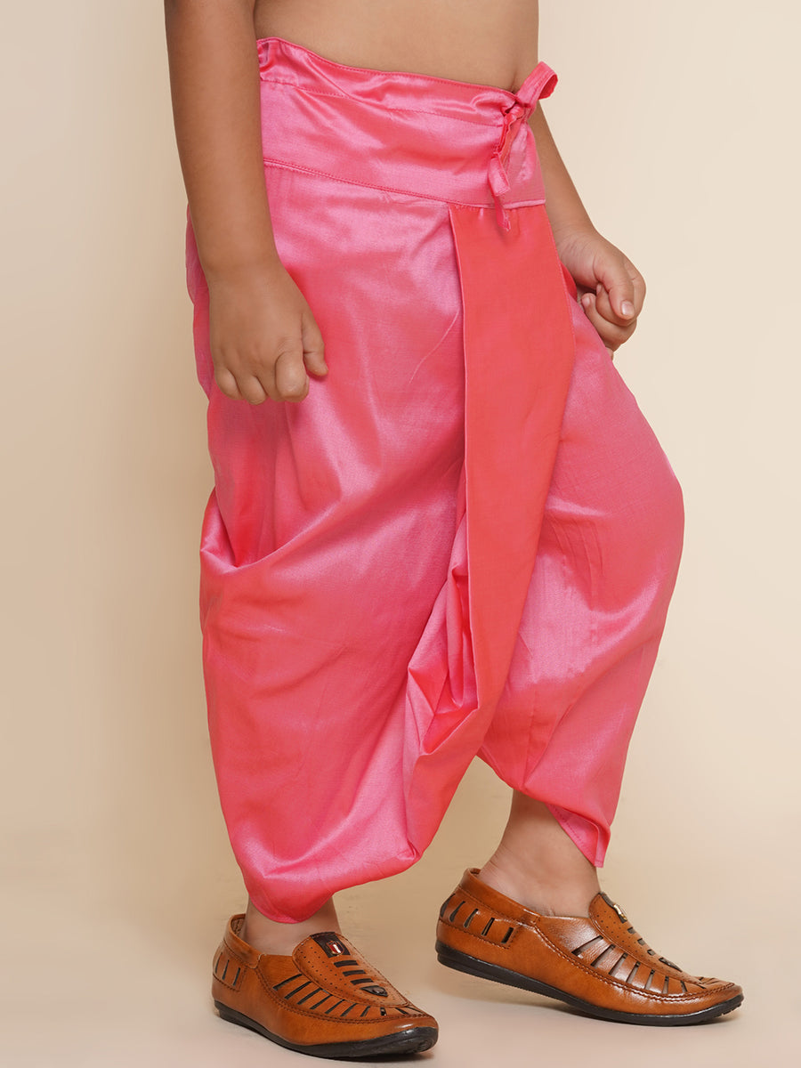 Boys Pink Colour Solid Dhotipant