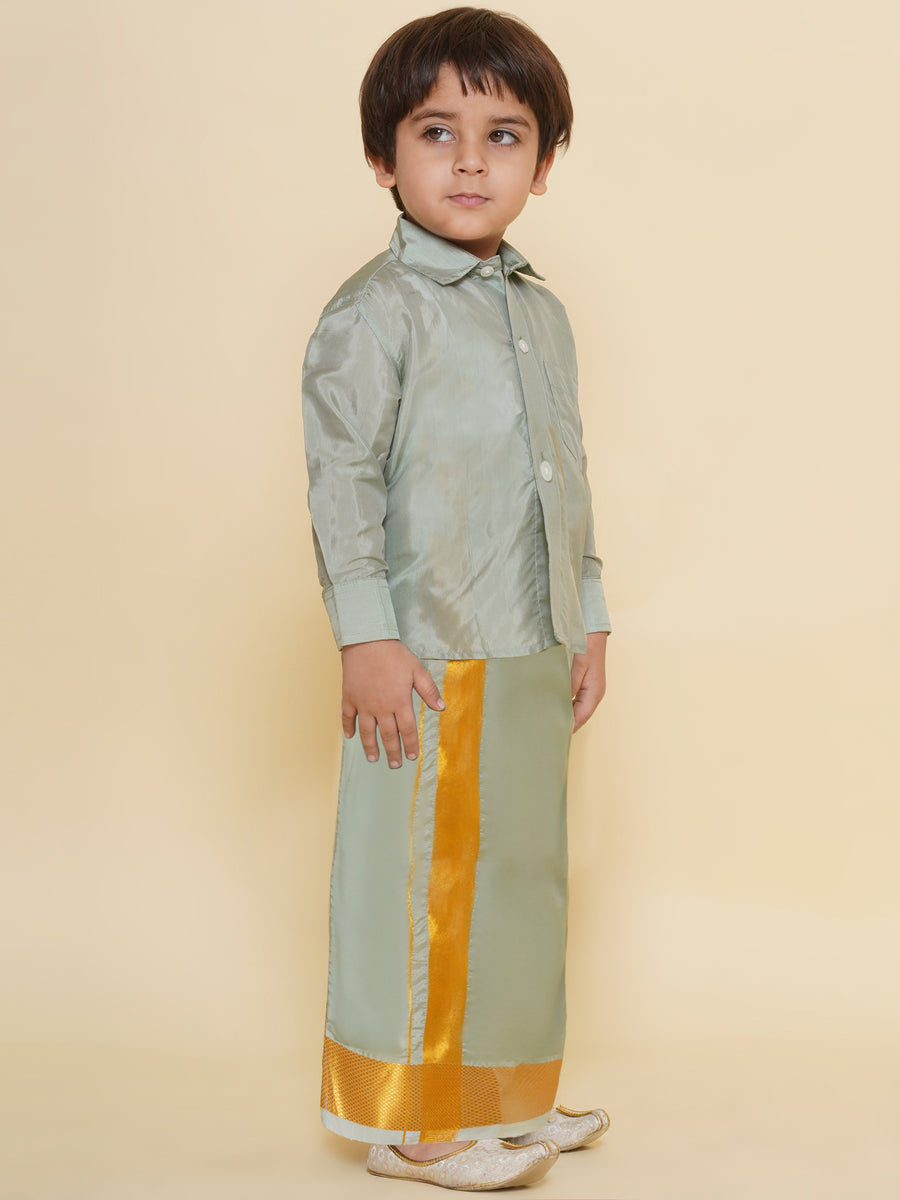 Sethukrishna Boys Solid Colour Shirt with Dhoti