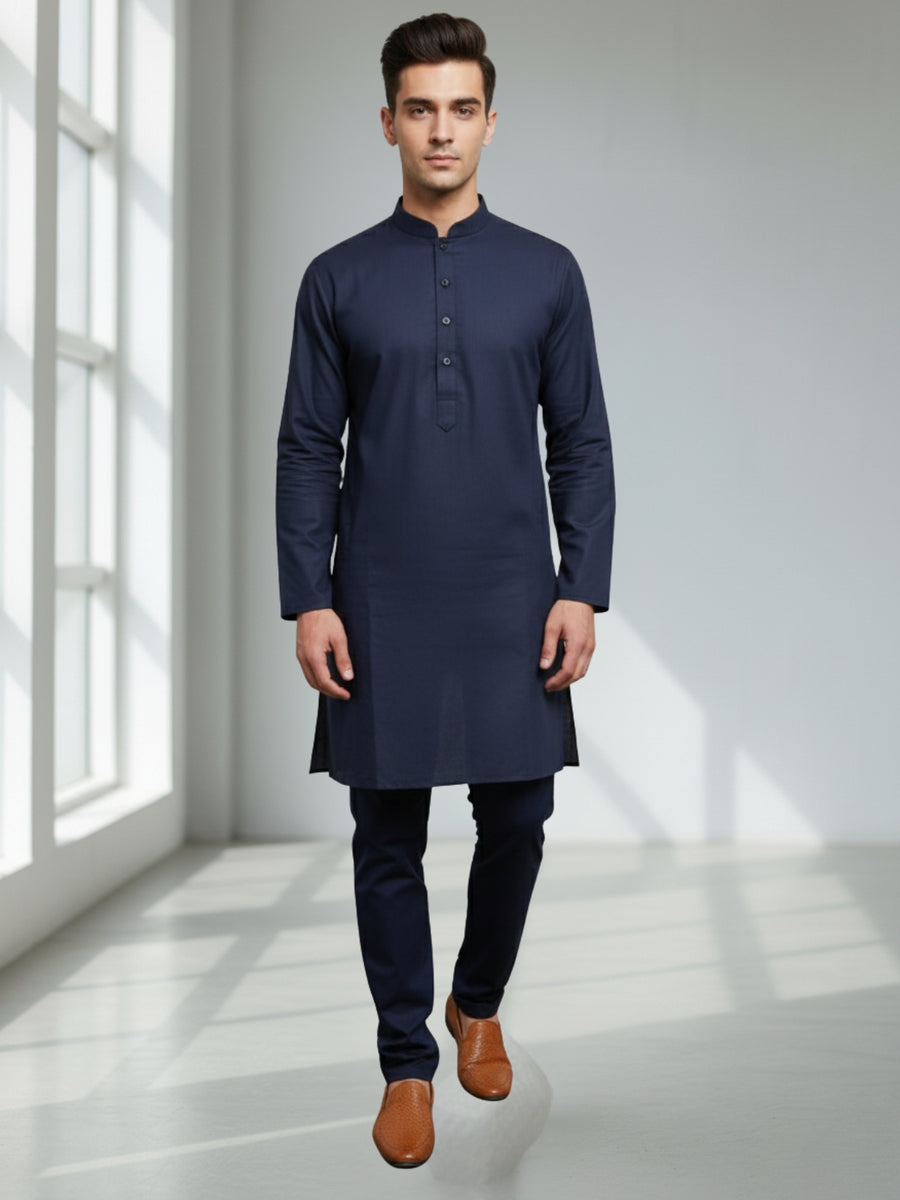 Men Cotton Solid Kurta | Classic Ethnic Comfort