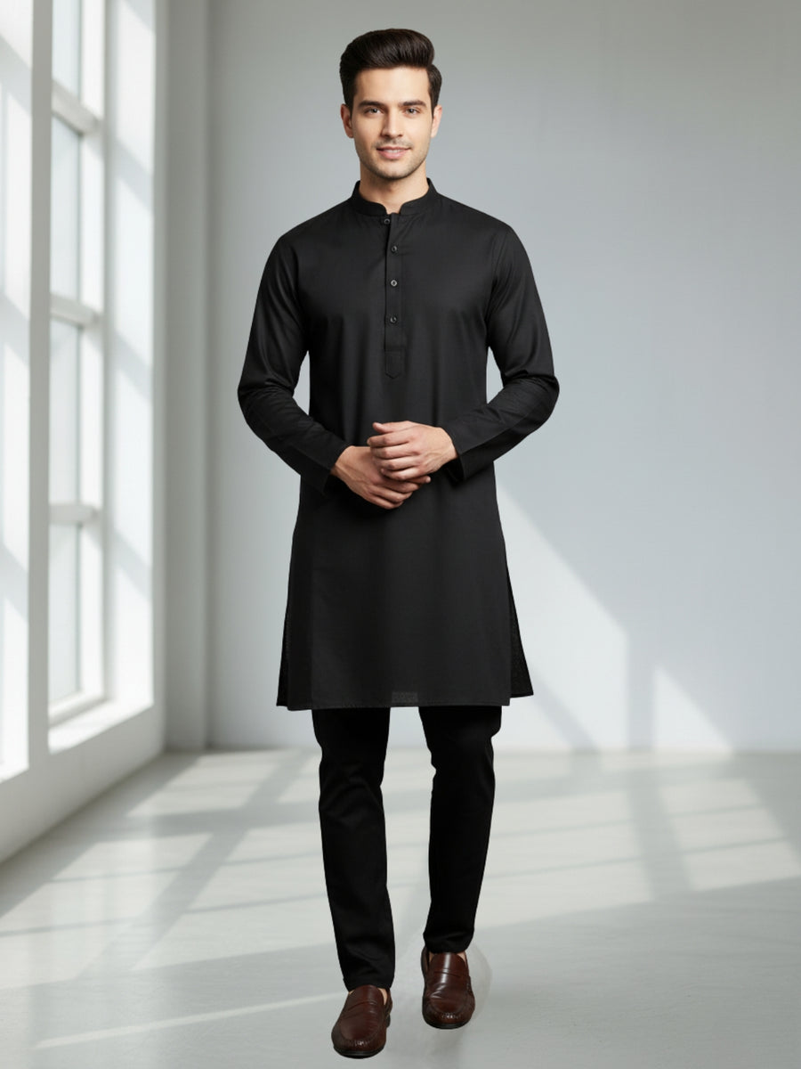 Men Cotton Solid Kurta | Classic Ethnic Comfort