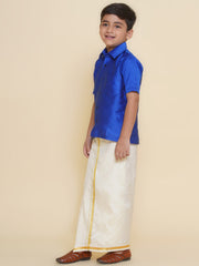 Boys Solid Colour Shirt and Dhoti Set