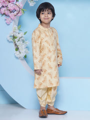 Boys Leaf Design Printed Kurta