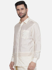 Sethukrishna Mens Solid Colour Self Design Shirt