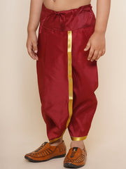 Boys Maroon Colour Gold Border Dhotipant