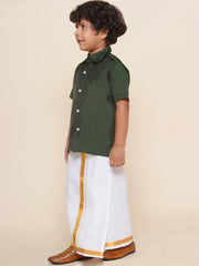 Boys Shirt With Readymade Dhoti