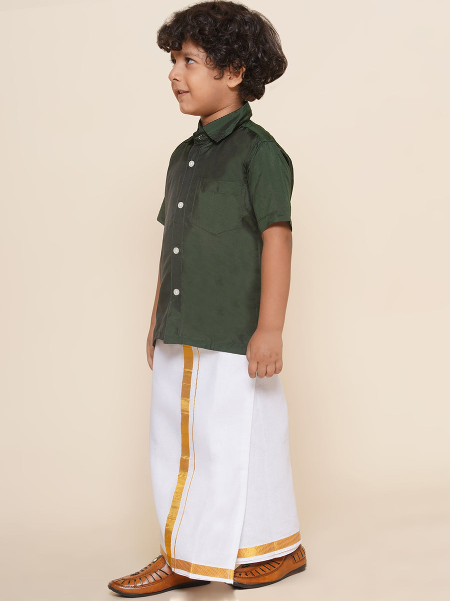 Boys Shirt With Readymade Dhoti