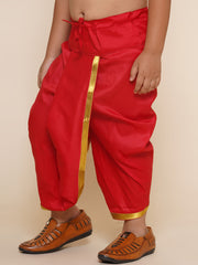 Boys Red Colour Gold Border Dhotipant