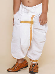 Boys Solid White Colour Cotton Dhoti Pant