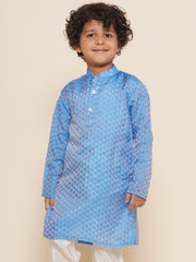 Boys Blue Colour Art Silk Kurta