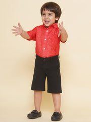 Boys Printed Christmas Red Shirts