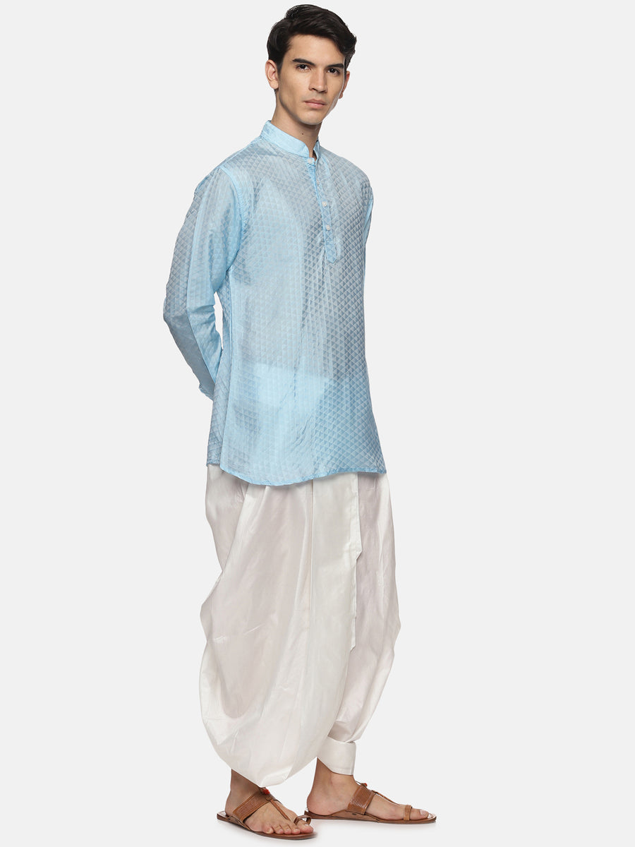 Sethukrishna Mens Self Design Kurta Dhotipant Set