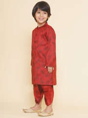 Boys Leaf Design Printed Kurta