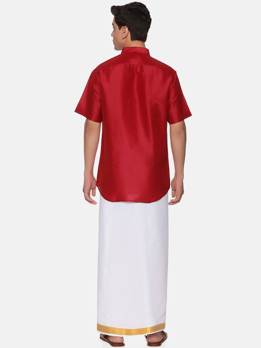Father Son Matching Shirt Dhoti Set