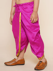 Boys Pink Colour Gold Border Dhotipant