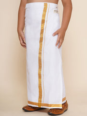 Boys White Colour Cotton Readymade Dhoti
