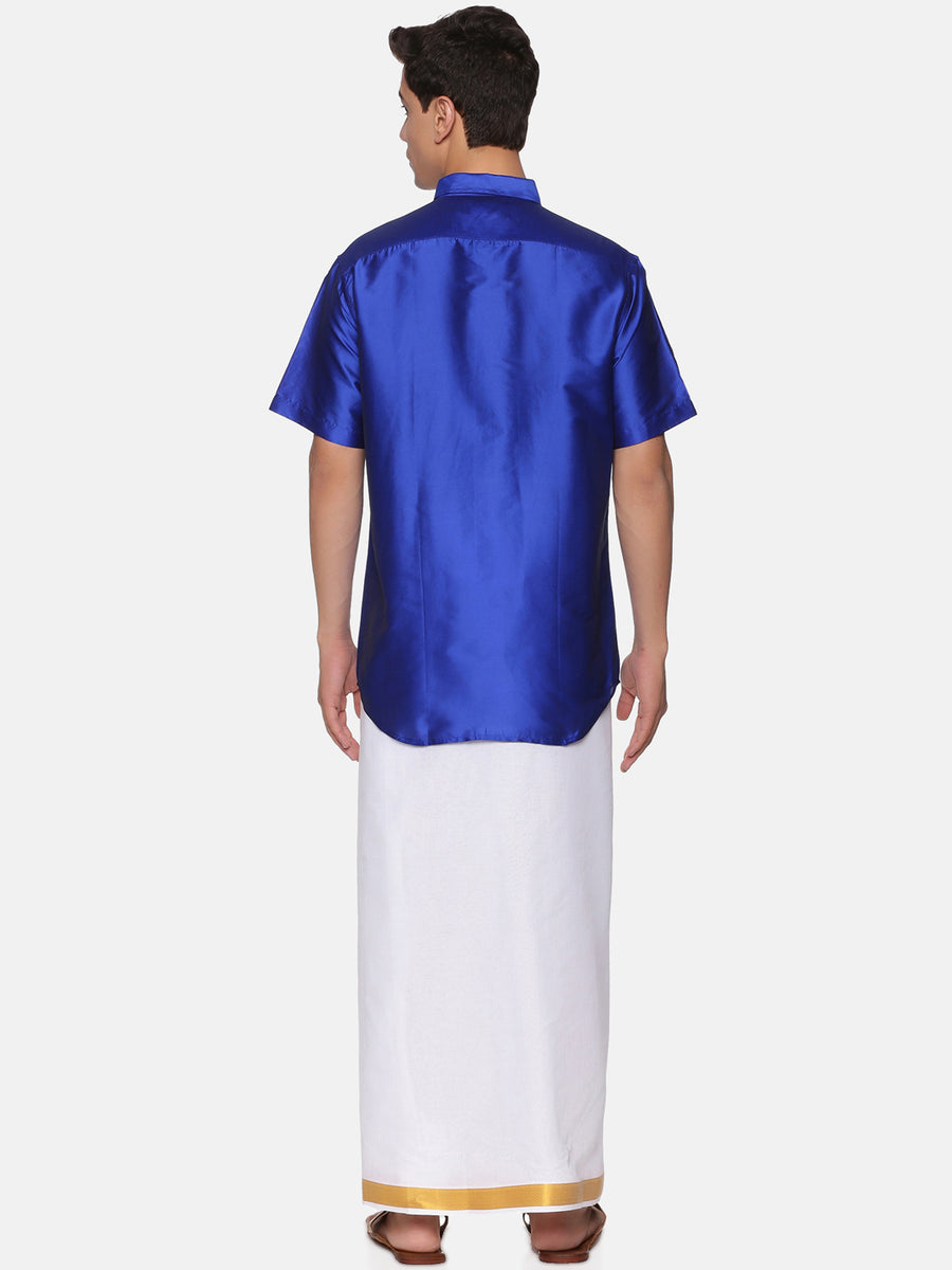 Father Son Matching Shirt Dhoti Set
