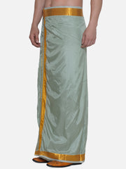 Men Solid Colour Art Silk Readymade Pocket Dhoti