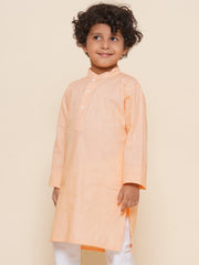 Boys Orange Colour Cotton Kurta