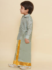 Sethukrishna Boys Solid Colour Shirt with Dhoti