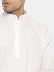 Men White Colour Kurta Dhotipant Set