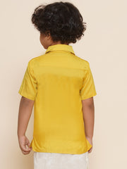Boys Yellow Colour Polyester Shirt