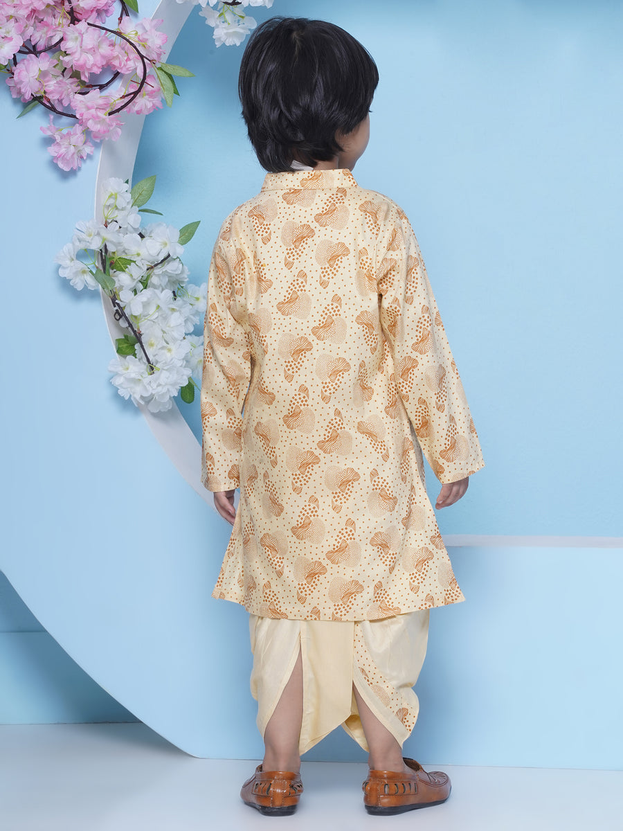 Boys Leaf Design Printed Kurta