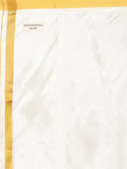 Men Cream Colour Art Silk Readymade Pocket Dhoti.