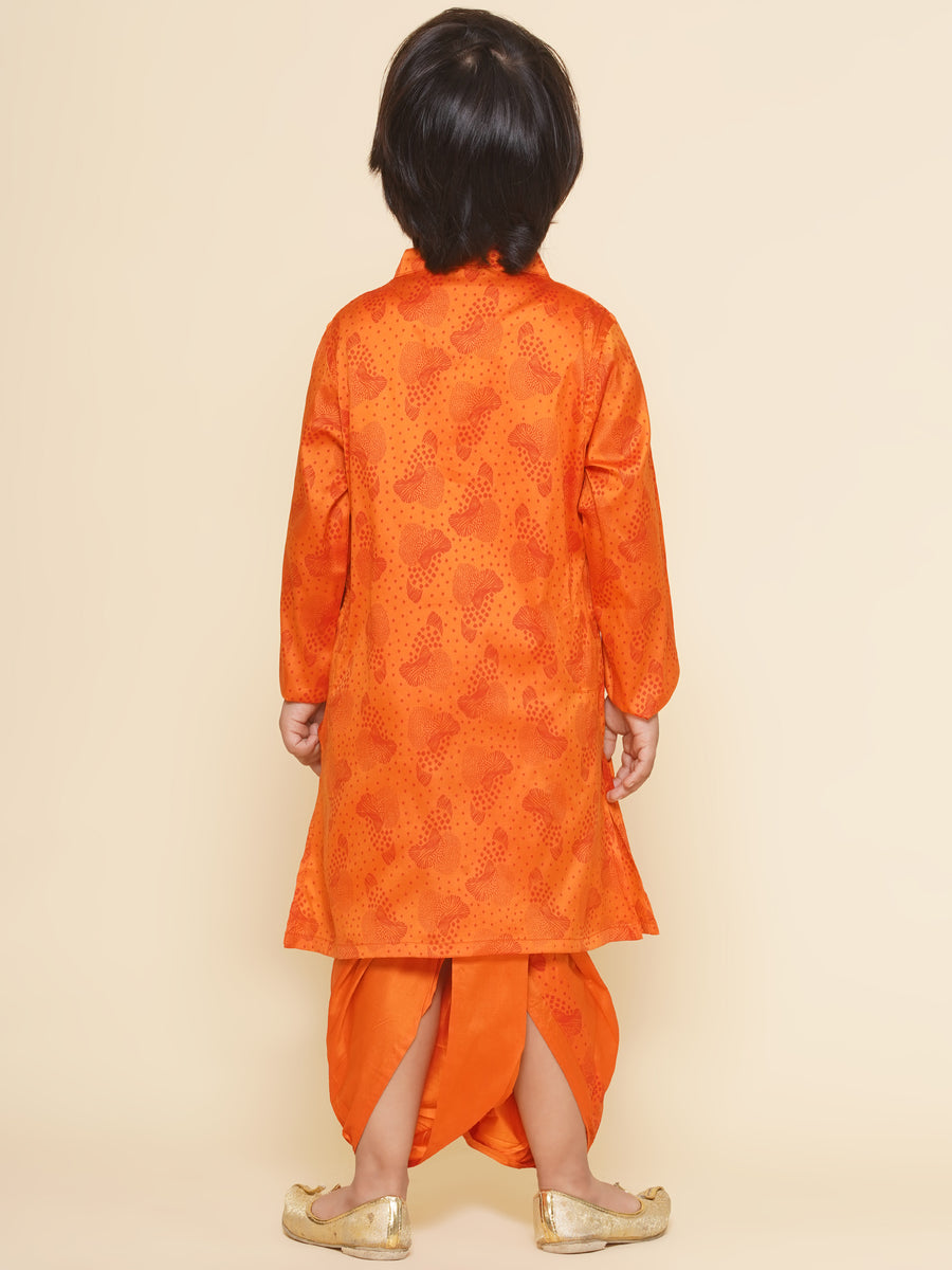 Boys Leaf Design Printed Kurta