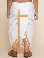 Boys Solid White Colour Cotton Dhoti Pant