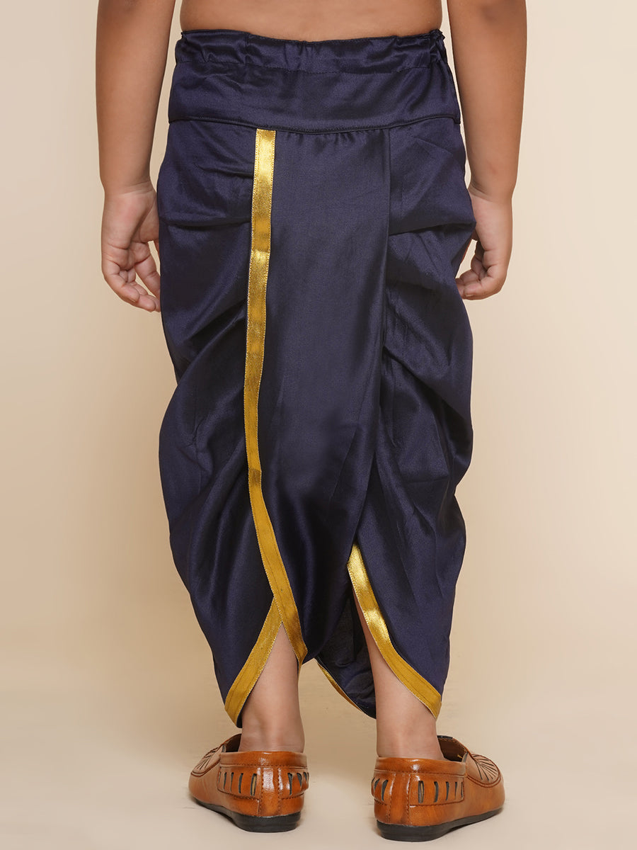 Boys Navy Blue Colour Gold Border Dhotipant