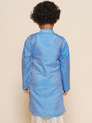 Boys Blue Colour Art Silk Kurta