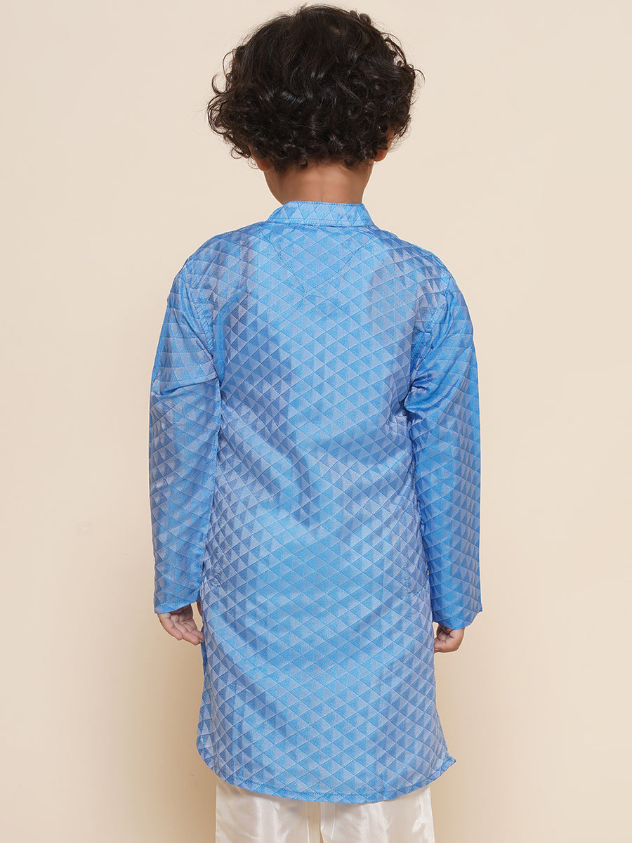 Boys Blue Colour Art Silk Kurta