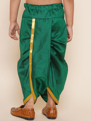 Boys Green Colour Gold Border Dhotipant