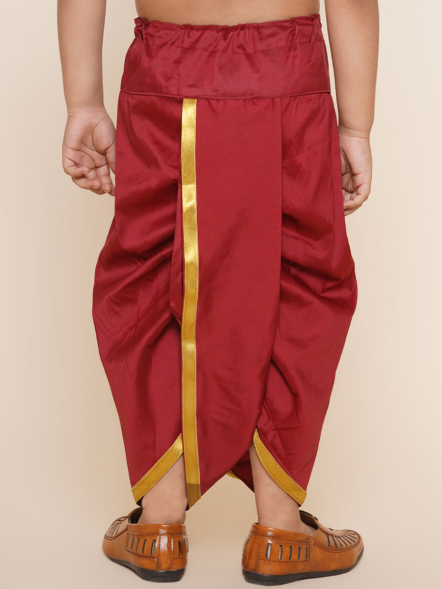Boys Maroon Colour Gold Border Dhotipant