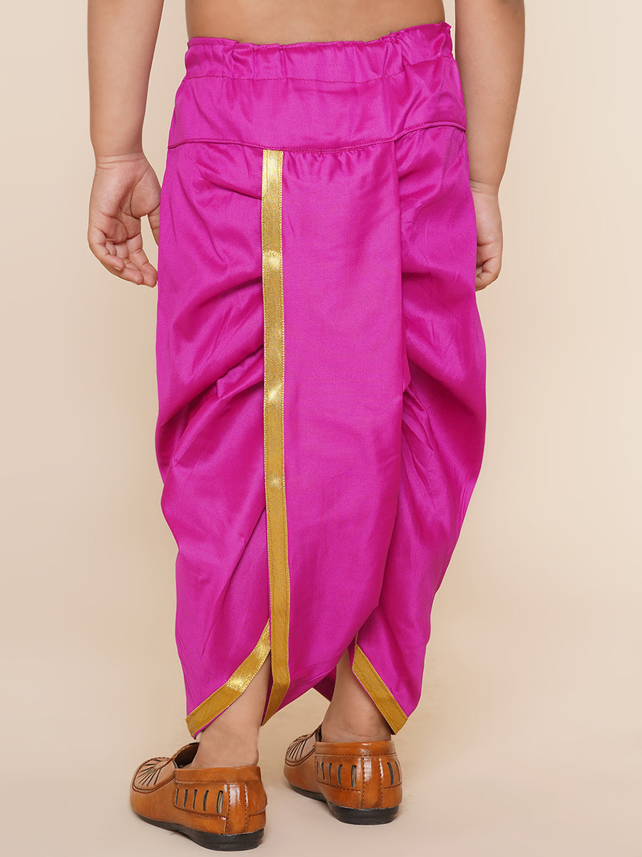 Boys Pink Colour Gold Border Dhotipant