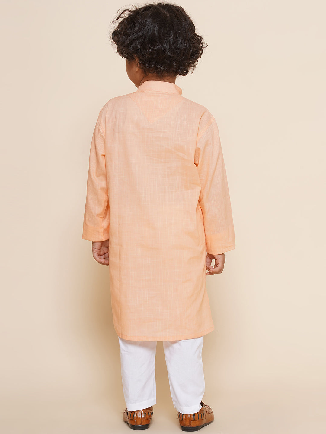 Boys Solid Colour Cotton Kurta Pyjama Set