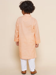 Boys Solid Colour Cotton Kurta Pyjama Set