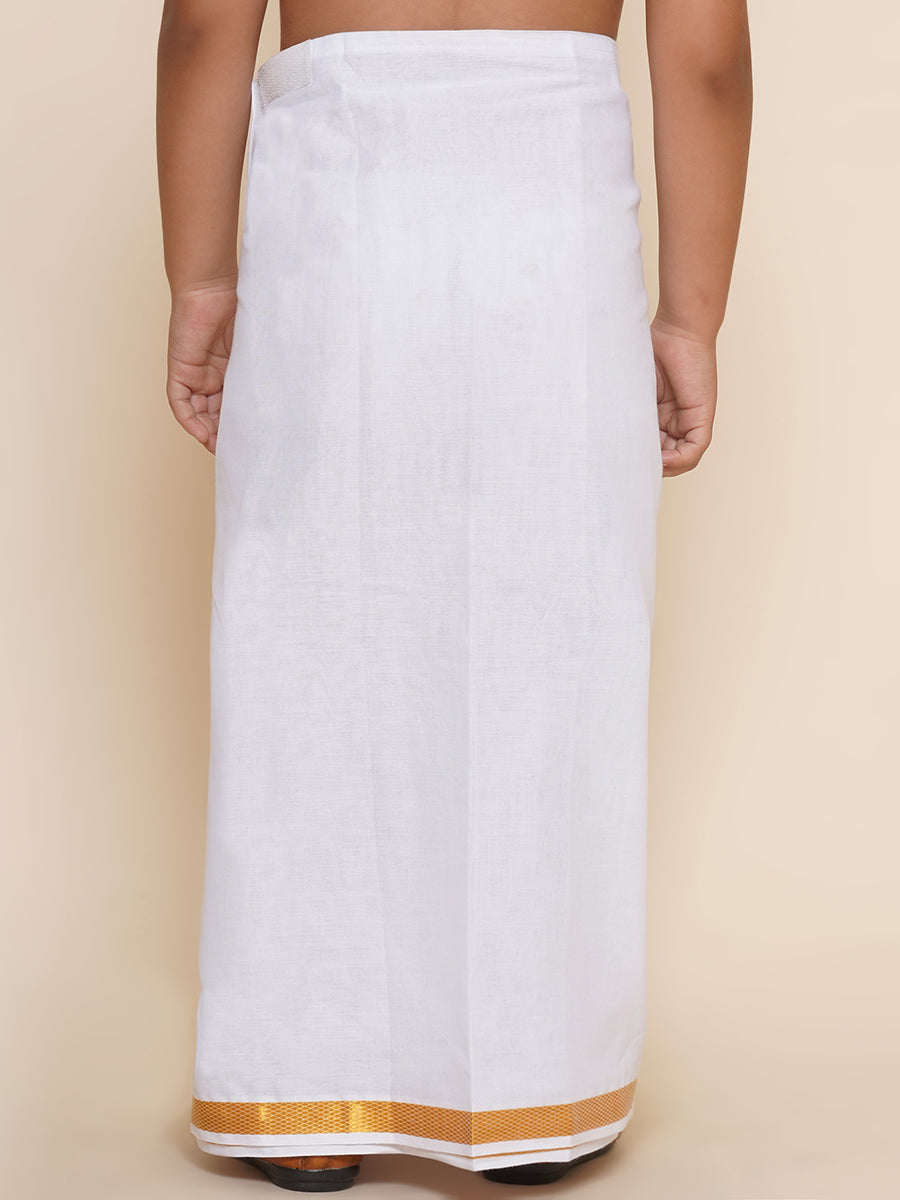 Boys White Colour Cotton Readymade Dhoti