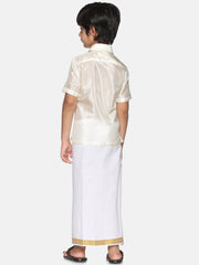 Father Son Matching Shirt Dhoti Set
